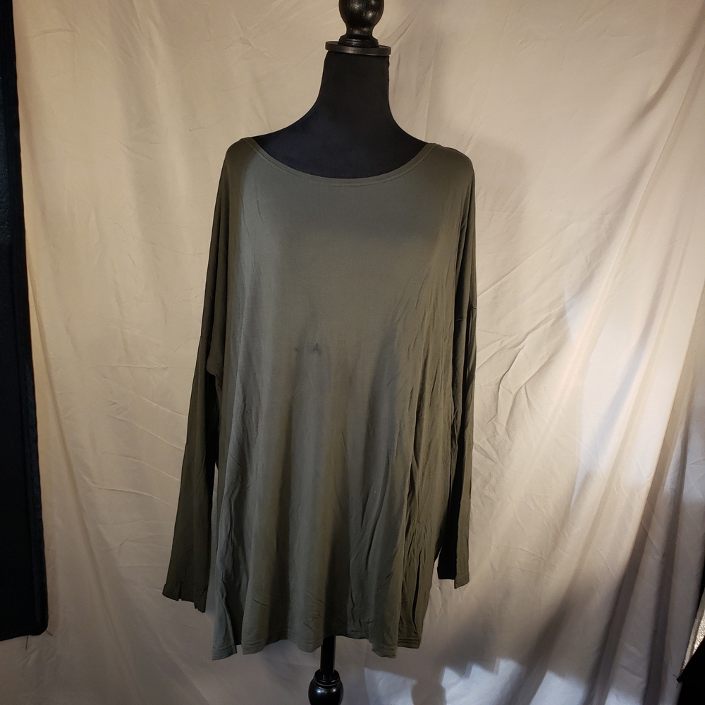 Piko 1988 Olive Long Sleeve Top - 1X